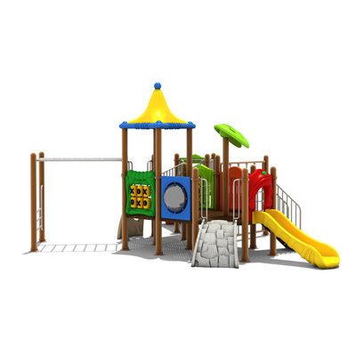 Commercial Plastic 3 Slides Playground AISI 304  PVC Swing Sets Outdoor